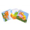 Jucarie tip Puzzle cu 56 Pinuri, 5 Cartonase cu Imagini pe Ambele Parti, Rama de Lemn, 18 luni +, Multicolor