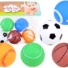 Set 5 Mingiute de Cauciuc pentru Copii, Indiggo, Squeeze Balls, Distractive si Interactive, Ideale pentru Baie/Nisip, Diametru 5 cm, 12 luni+, Multicolor