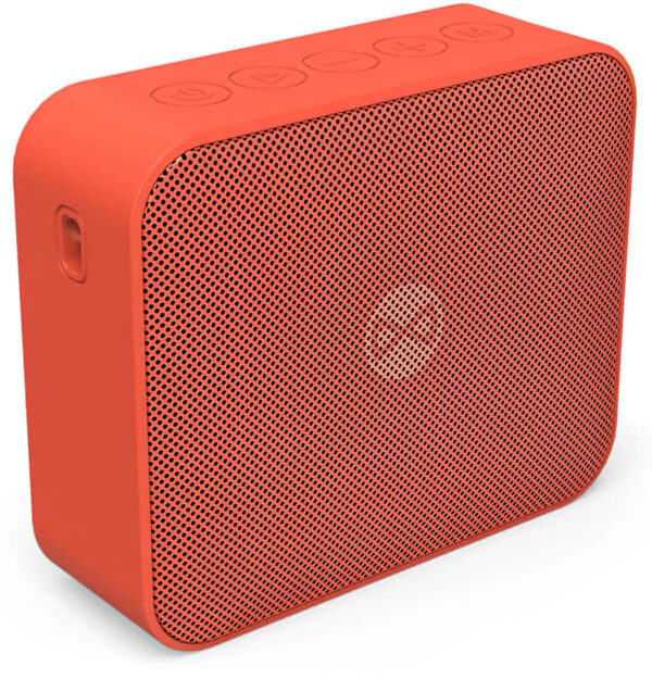 Boxa Portabila Bluetooth 5.0, Microfon Incorporat, Rezistenta la Apa, Autonomie 5ore, TWS, Baterie Incorporata, Slot Card MicroSD, Dimensiuni 9.6×9×3.6cm, Indiggo®, Red