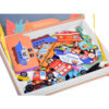 Joc Educativ, Magnetic Book, Model Vehicule, Include 66 de Piese de Puzzle, 6 Cartonase Duble cu Imagini, Cutie Pentru Depozitare, Indiggo, 3ani, Multicolor