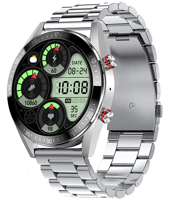 Ceas Smartwatch AMOLED, ViBE™ GTR 4GB,1.39” Always-ON Display, Apelare Bluetooth HD One Touch, Music Playback/TWS Earphone, 4D Dynamic Organic-Light, Pure Steel Body, LongLife Battery, 24/7 Fitness Tracker GPS, 3 Curele, Steel Gray