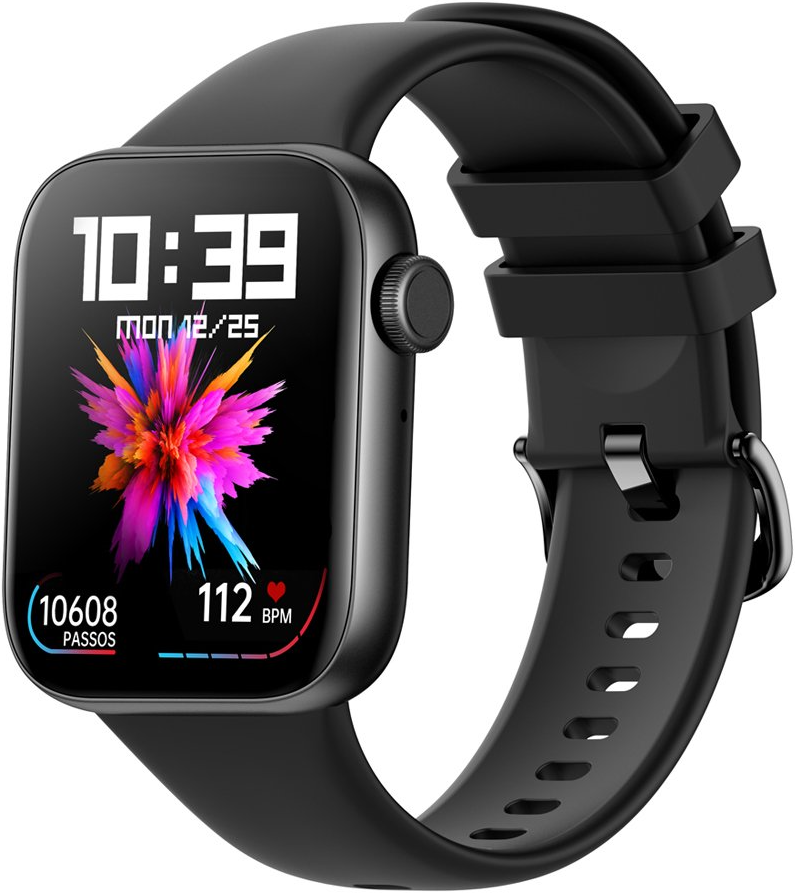 Ceas Smartwatch DT™ WATCH XIII Always ON Display 1.9″ UltraHD, Primire/Efectuare Apel, GPS Route Tracking, NFC Acces Control, AI Asistent Vocal, 24/7 Fitness Tracker/Sanatate, Multi Dial, Lamp Mode, Buton Rotativ, Limba Romana, Soft Silicon, Deep Black