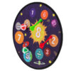 Set Joc Darts pentru Copii, Model Sistem Solar, Include 5 Piese, Placa, Sageti si Bile cu Prindere Velcro, Joc Distractiv, Indiggo, 3ani+, Multicolor