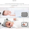 Baby Monitor WiFi HelloKid™ OPTI 3.5” AI NightVision HD, Monitorizare 360°, Senzor Temperatura, Sunet Bidirectional, Mod VOX, 8 Cantece, Alarma, Control Volum, Detectie Inteligenta, Alb