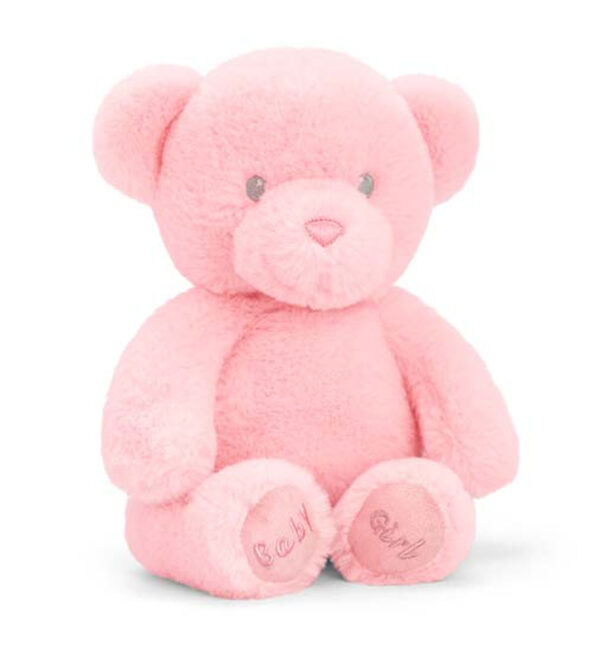 Ursulet de Plus pentru Copii, Teddy Bear KeelEco, Moale, din Materiale 100% Reciclate, Inaltime 20cm, 0 Luni+, Roz