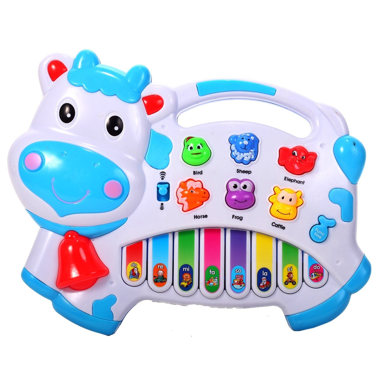 Jucarie interactiva bebelusi ISP „Piano Cow”, cu lumini si sunete