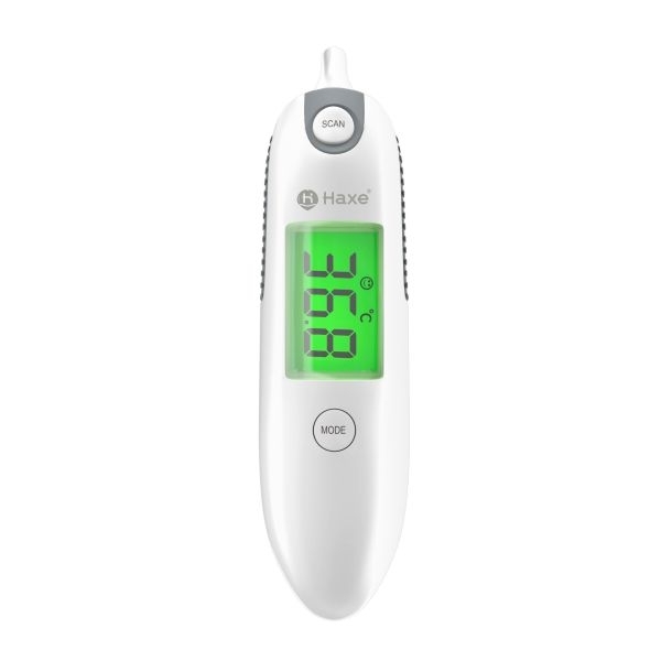 Termometru Digital de Frunte si Ureche, 7in1, Masoara Temperatura Obiectelor, Memoreaza 10 Valori, Semnal Acustic si Vizual pentru Febra, Alb