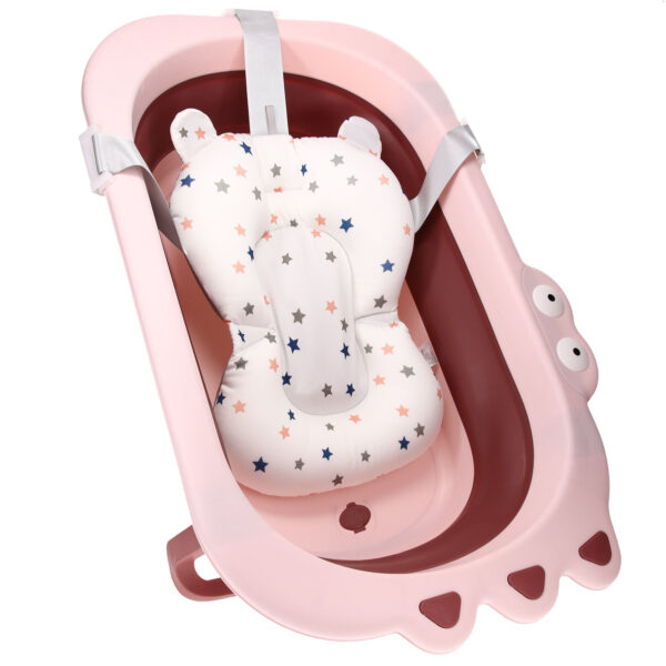 Cadita bebelusi pliabila cu pernuta SmartViBE® , 0-36 luni, dop scurgere, cu perna din material hipoalergenic, lavabil cu uscare rapida, prindere in 3 puncte, picioruse antiderapante, design Ergonomic, Roz Blush